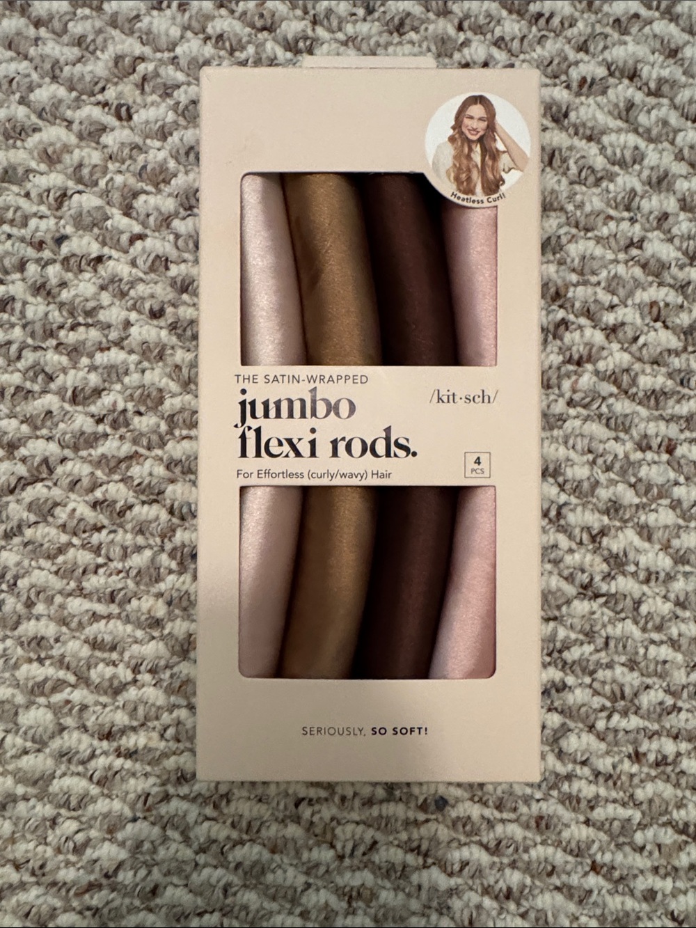 Kitsch Satin-Wrapped Jumbo Flexi Rods - Pink, Gold, Brown